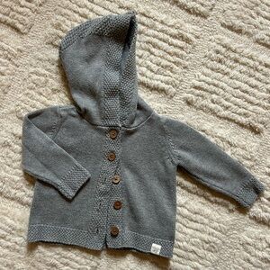 NWOT Burt’s Bees organic cotton knit baby sweater 0-3mo